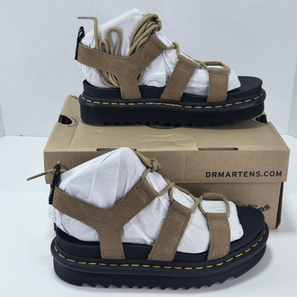 Dr. Martens Nartilla Gladiator Tan Tumbled Nubuck Leather Platform Sandal Size 7 - Picture 5 of 11
